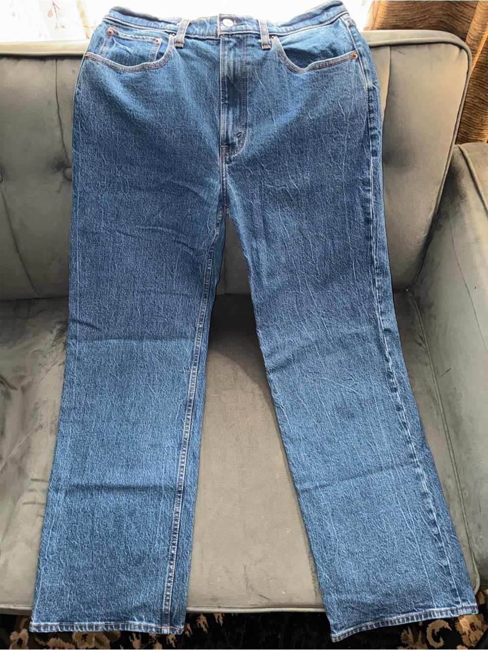 Abercrombie & Fitch 90s relaxed jean high-rise blue 30/10r women’s denim classic - Picture 4 of 16